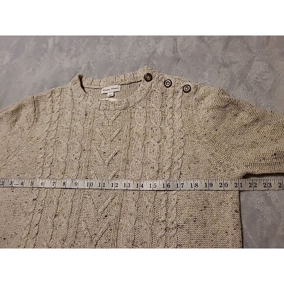 Vintage Studio Works Sweater Womens Large Fisherman Wool Blend Cable Knit Winter - Picture 13 of 15